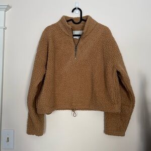 American Eagle Cropped Sherpa Sweater
